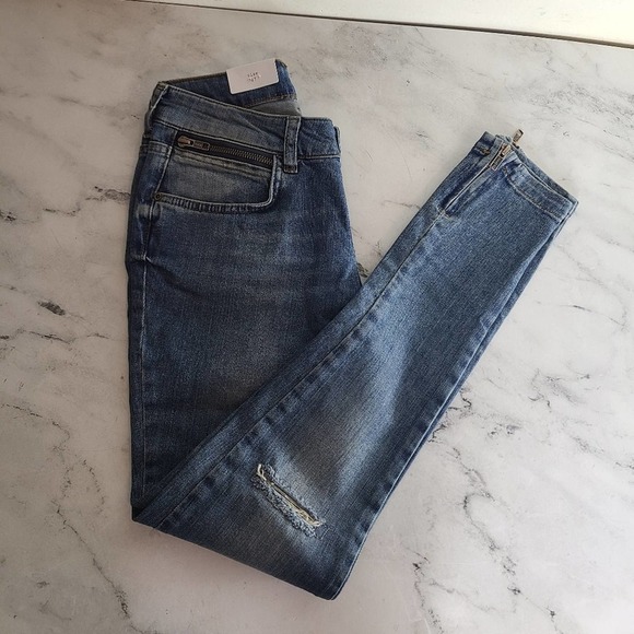 Anine Bing Lowrise Blue Skinny Leg Jeans 27 New With Tag size fit like 24-26 - Picture 3 of 7
